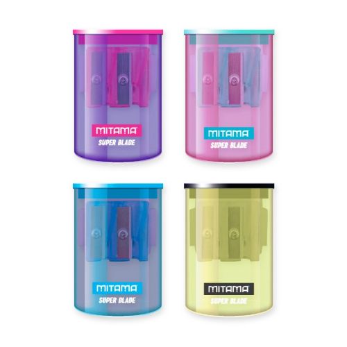 Двойна острилка с контейнер MITAMA Super Blade, японска стомана, ф 8/12 мм, 65х42х42 мм, цветна — Joya.bg 1