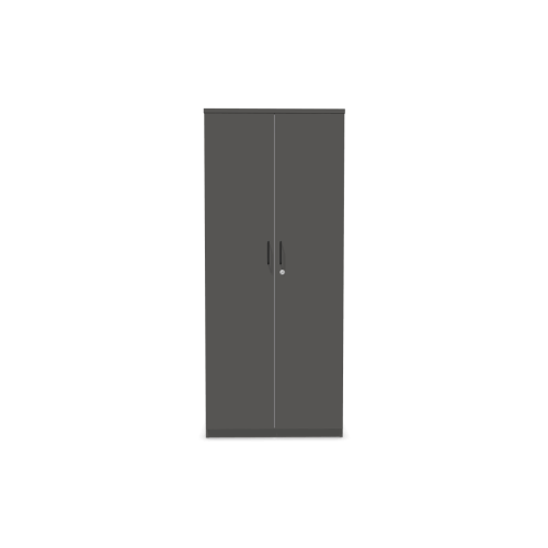 Двукрилен гардероб Easy Space D2, 800х445х1895мм, ПДЧ 25 мм, черна метална дръжка, тъмносиво 1