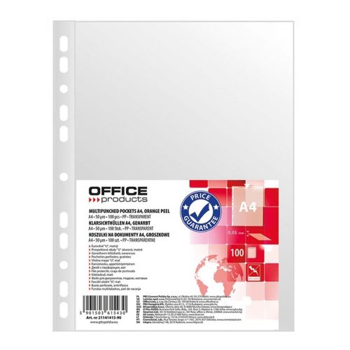 Джоб с европерфорация OFFICE PRODUCTS, A4, РР 50 mic, мат, 100 бр. — Joya.bg