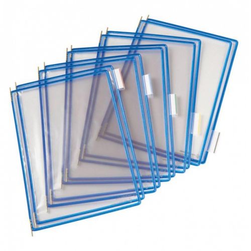 Джобове за информационна система Djois, PVC, А4, синя рамка,опаковка 10 бр. — Joya.bg 1