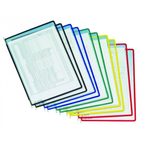 Джобове за информационна система Djois, PVC, А4, цветни рамки микс от 5 цвята, опаковка 10 бр. — Joya.bg