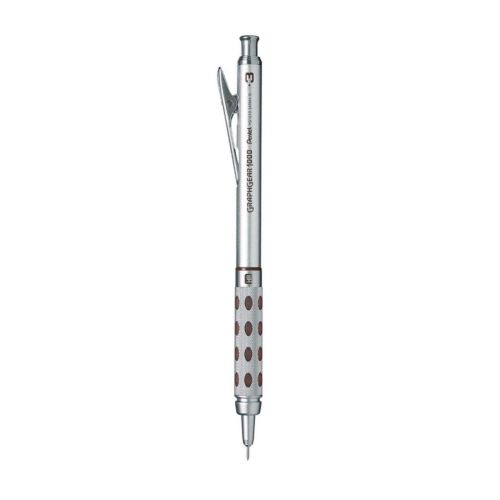 Автоматичен молив Pentel Graphgear 1000, метално тяло, с грип, 0.3 мм, сив
