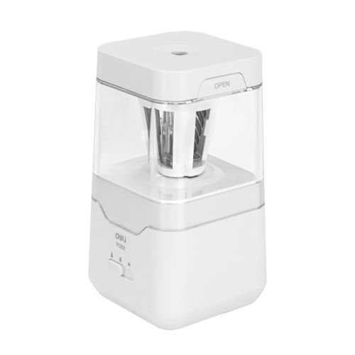 Единична електрическа острилка Deli E71202, с двойно захранване, ф 8 мм, 76х76х157 мм, бяла — Joya.bg 1