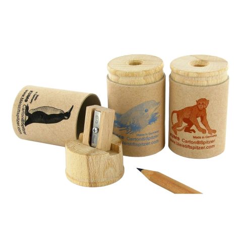 Единична острилка с контейнер от рециклиран картон KUM Oko 1, ф 8 мм, дървена — Joya.bg 1