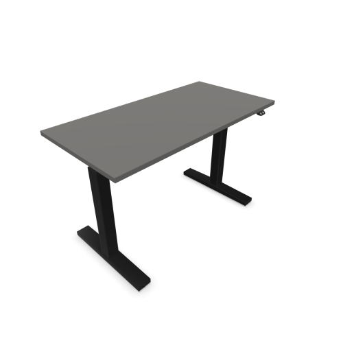 Електрическо бюро eUP2, черна рамка,  1200х600 мм,ПДЧ 25 мм, тъмносиво — Joya.bg 1