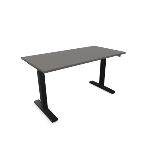 Електрическо бюро eUP2, черна рамка, 1400х700 мм,ПДЧ 25 мм, тъмносиво — Joya.bg 1