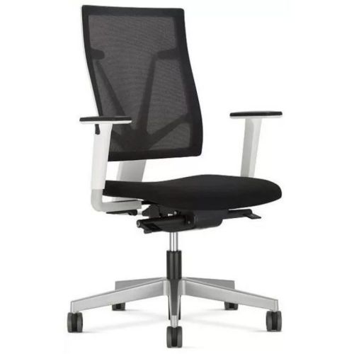 Ергономичен работен стол 4ME Mesh White POL,мрежа и дамаска,база алуминий,2D подлакътници,черен — Joya.bg 1