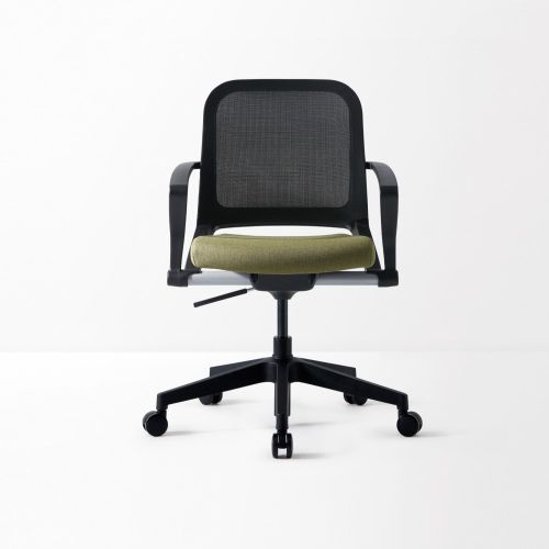 Ергономичен работен стол DAWON BUNDLE, мрежа и дамаска,черна PP база, фикс.подлакътници, черен/зелен — Joya.bg 1