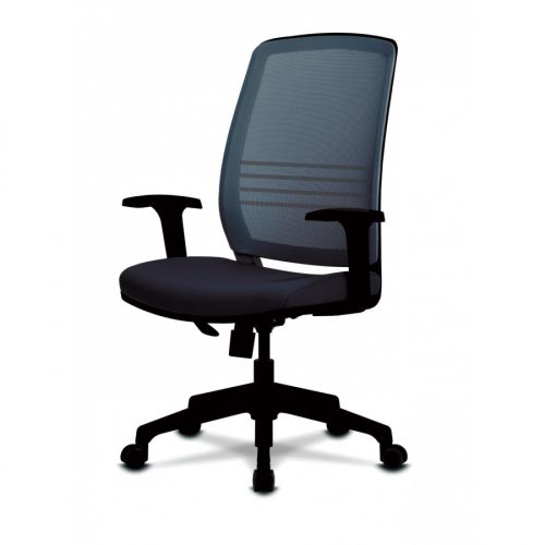 Ергономичен работен стол DAWON COBI, мрежа и дамaска, черна PP база, 2D подлaкътници, черен 1