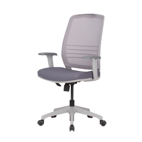 Ергономичен работен стол DAWON COBI, мрежа и дамаска, сива PP база, 2D подлакътници, сив — Joya.bg 1