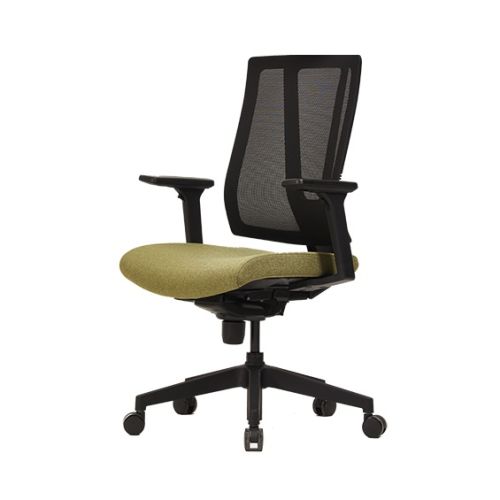 Ергономичен работен стол DAWON G1, мрежа и дамаска,черна РР база,фикс. подлакътници,черен/тъмнозелен — Joya.bg 1