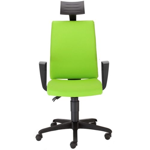 Ергономичен работен стол I-Line HR, дамаска, черна РР база, фиксирани подлакътници, с опора, зелен — Joya.bg 1