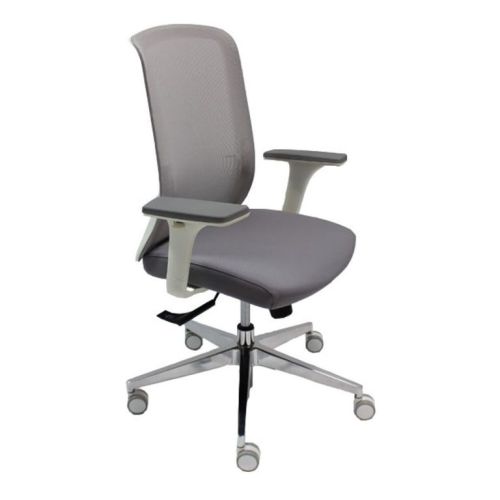 Ергономичен работен стол Matador LB, мрежа и дамаска, база алуминий, 3D подлакътници, сив — Joya.bg 1