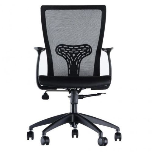 Ергономичен работен стол SITWELL 24/7, мрежа, черна РР база, фиксирани подлакътници, черен — Joya.bg 1