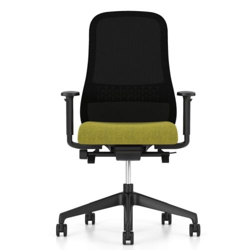 Ергономичен работен стол Souly Mesh, мрежа и дамаска, черна PP база, 2D подлакътници, оранжев — Joya.bg 1