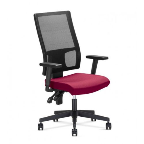 Ергономичен работен стол TakTik Lu Active 1, мрежа и дамаска, черна РР база, 2D подлакътници, червен — Joya.bg 1