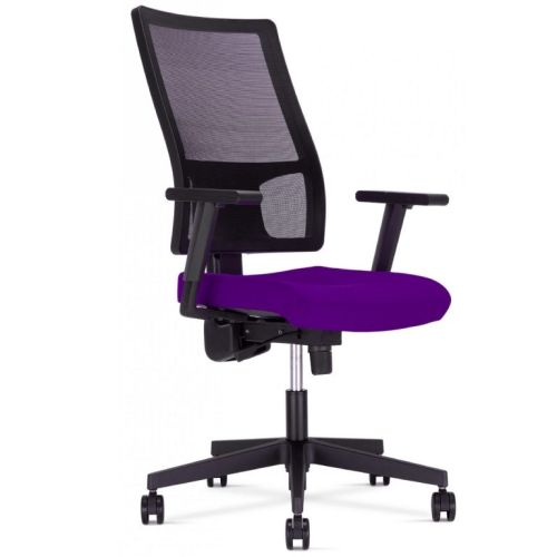 Ергономичен работен стол TakTik Lu Active 1, мрежа и дамаска, черна РР база, 2D подлакътници, лилав — Joya.bg 1