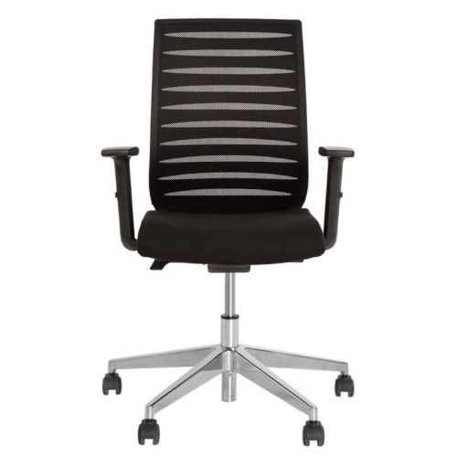 Ергономичен работен стол Xeon R SFB, мрежа и дамаска,база хром,фиксирани подклакътници,черен — Joya.bg 1