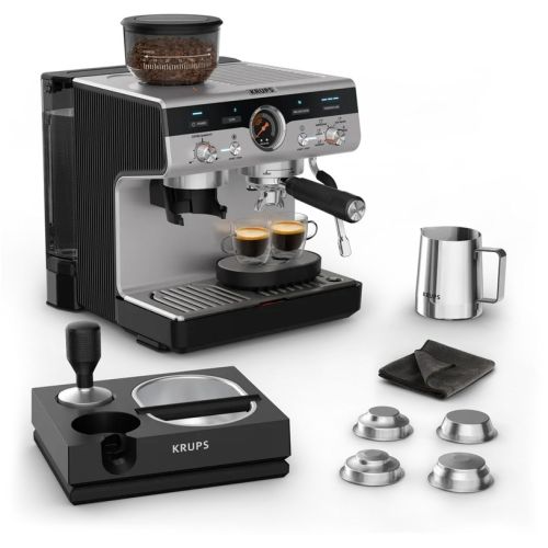 Еспресо кафемашина KRUPS Precision Plus, XP804T10, ръчна, с помпа и мелачка, черна — Joya.bg 1