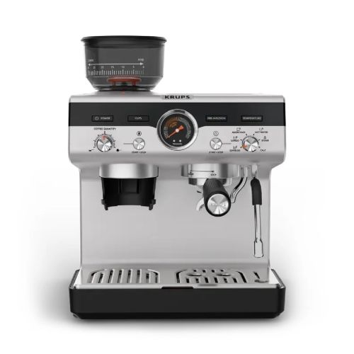 Еспресо кафемашина KRUPS Precision, XP801T10, ръчна, с помпа и мелачка, черна — Joya.bg 1