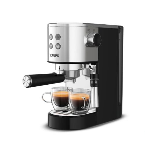 Еспресо кафемашина KRUPS Virtuoso+ SS, XP444C10, ръчна, с помпа, черна — Joya.bg 1