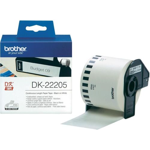 Етикети на ролка Brother DK-22205 за QL принтери, 62 мм x 30.48 м, бели — Joya.bg