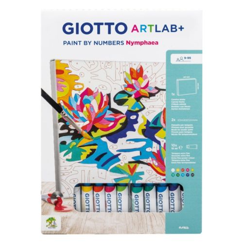 Комплект за рисуване по номера GIOTTO ArtLab+ "Водни лилии" (Nymphaea), с подрамка, 21х35 см
