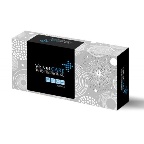 Козметични кърпи за лице и ръце Velvet Care Professional, 21х20 см, 2 пласта, бели, 100 къса в кутия