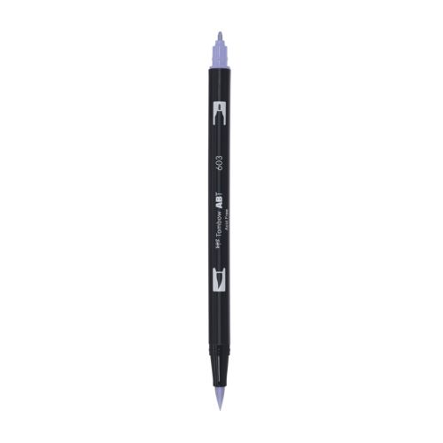 Aкварелен двувърх маркер Tombow ABT Dual Brush, четка 3.5 мм, връх 0.8 мм, 603 periwinkle