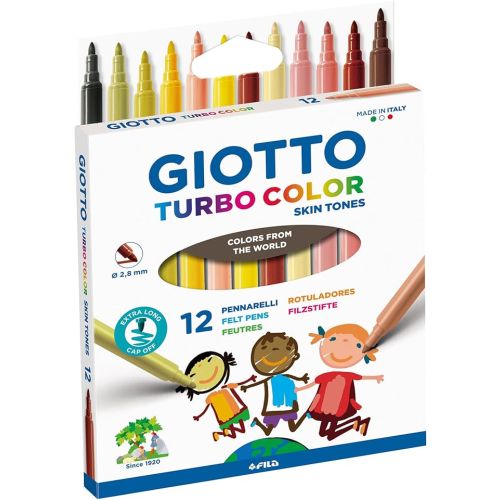 Флумастери GIOTTO Turbo Color Skin Tones, връх 2.8 мм, 12 цвята тонове на кожата 1