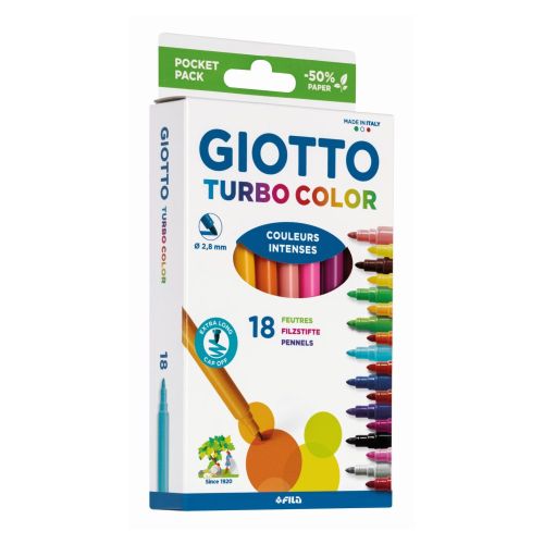 Флумастери GIOTTO Turbo Color, връх 2.8 мм, 18 цвята 1