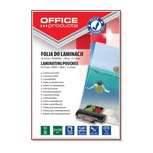 Фолио за ламиниране OFFICE PRODUCTS 65x65 мм, 2х125 mic, кутия 100 л. — Joya.bg 1