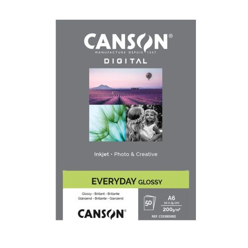 Фотохартия Canson Every Day Glossy, гланц, 100х150 мм, 200 г, за inkjet, пакет 50 л. — Joya.bg