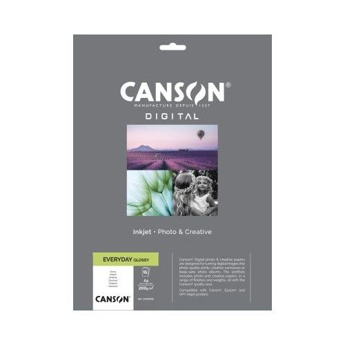 Фотохартия Canson Every Day Glossy, гланц, А4, 200 г, за inkjet, пакет 15 л. — Joya.bg
