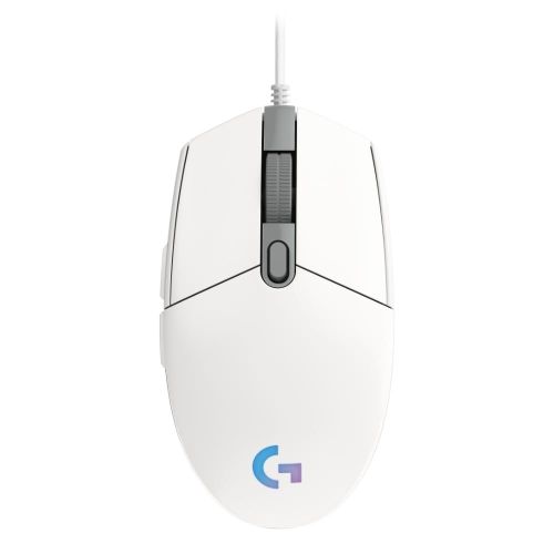 Геймърска мишка Logitech G102 LightSync, USB, с кабел, 8000 dpi, 6 бутона, с подсветка, бяла 1