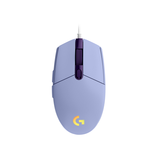 Геймърска мишка Logitech G102 LightSync, USB, с кабел, 8000 dpi, 6 бутона, с подсветка, лилава 1