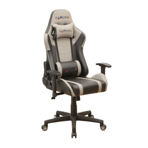 Геймърски стол Escape Gamerix, еко кожа, черна база, рег. подлакътници, черен/сив — Joya.bg 1