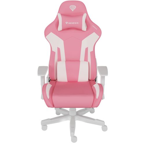 Геймърски стол Genesis Nitro 710 еко кожа, PP база, регулируеми подлакътници, бял/розов — Joya.bg 1