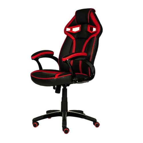 Геймърски стол PLAY 5 Red, еко кожа, PP база, фиксирани подлакътници, черен/червен — Joya.bg 1