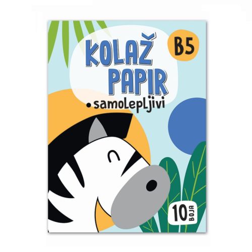 Гланцов блок за апликации LASTVA Collage Paper, самозалепващи листа, B5, 10 л., 10 цвята — Joya.bg