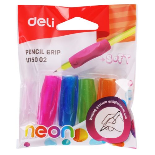 Грип за молив Deli Neon EU75002, 4 цвята неон 1