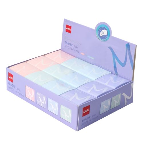 Гума за молив Deli Macaron E3044, 35х35х11 мм, цветна 1