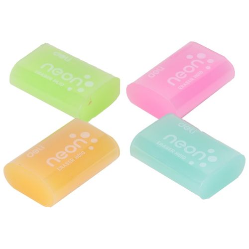 Гума за молив Deli Neon EH01000, 39х27х12 мм, цветна — Joya.bg 1