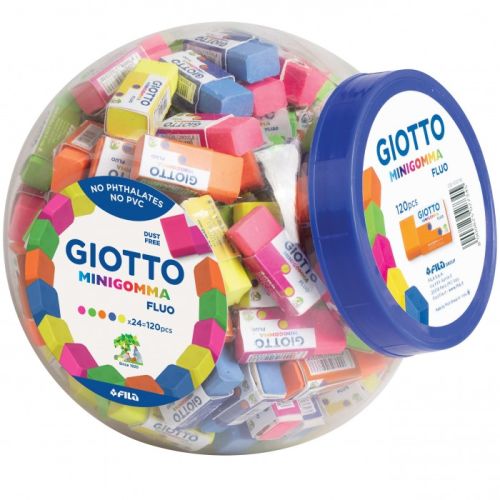 Гума за молив GIOTTO Minigomma Fluo, 14х16х13 мм, цветна 1