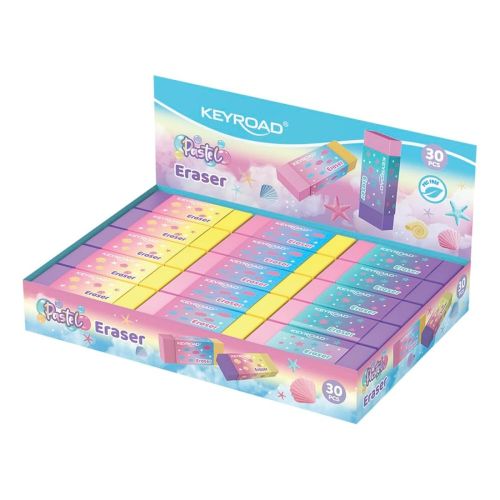 Гума за молив KEYROAD PASTEL RAINBOW, 50х19х10 мм, цветна — Joya.bg 1