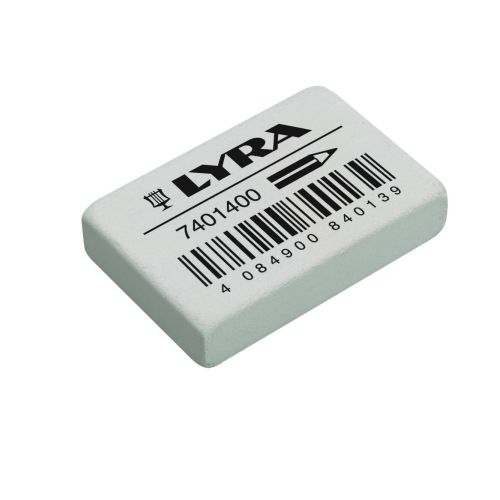 Гума за молив LYRA India, 38х25х9 мм, бяла 1