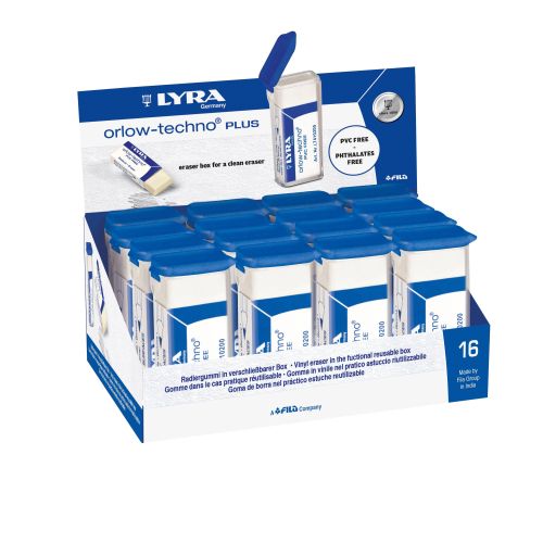 Гума за молив LYRA Orlow-Techno, 62х22х12 мм, в индивидуална кутия, бяла 1