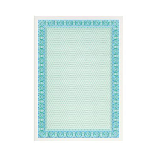 Хартия с воден знак DECAdry, за сертификати, синьо-зелена , 115 г, 25 л.