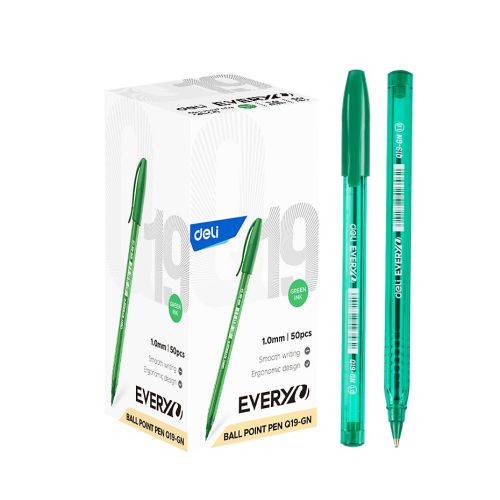 Химикалка Deli EveryU EQ19-GN, 1 мм, зелена 1