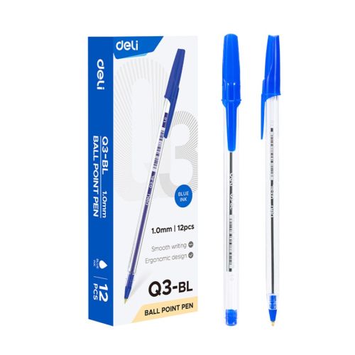 Химикалка Deli think EQ3-BL, 1 мм, синя 1